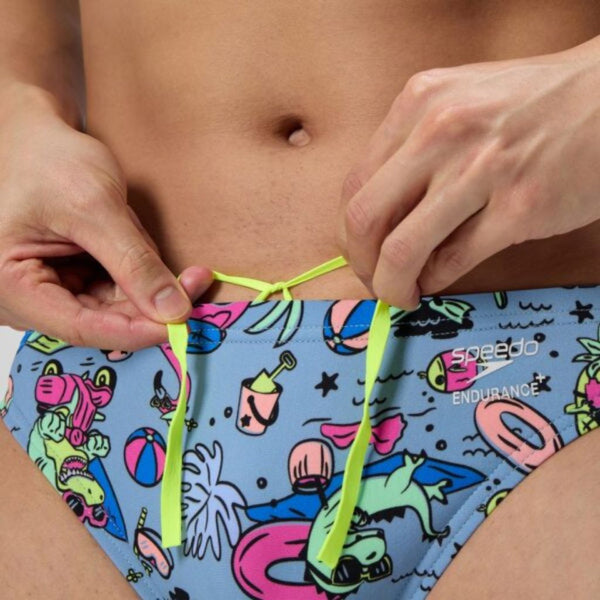 Speedo Printed Brief Electric Luau Arcadia Blue - Team Aquatic