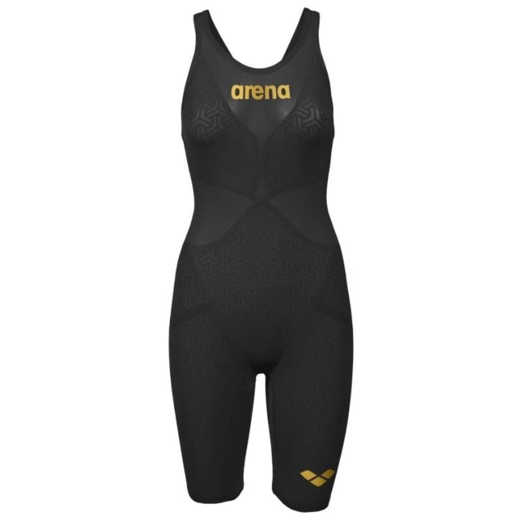 Arena Women&#39;s Carbon Glide Open Back Black Gold