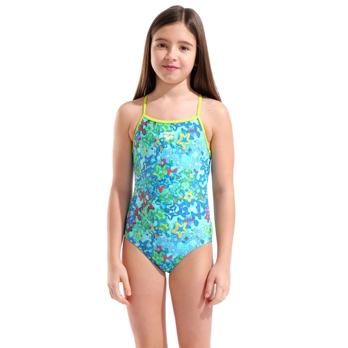 Arena Girls Stars Light Drop Blue Multi Arctic Lime