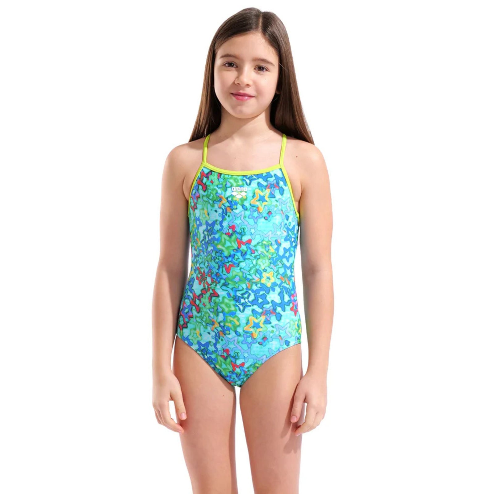 Arena Girls Stars Light Drop Blue Multi Arctic Lime