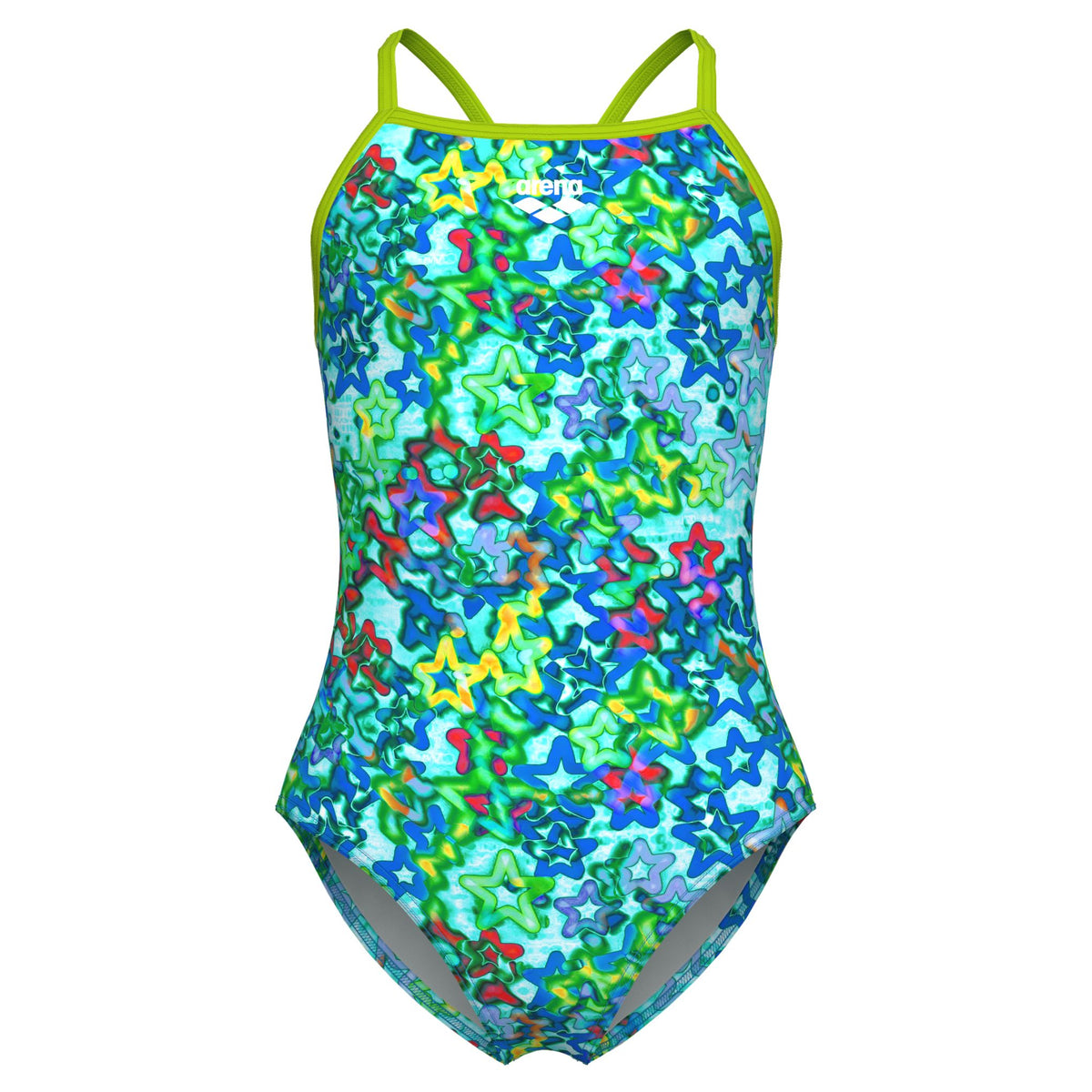 Arena Girls Stars Light Drop Blue Multi Arctic Lime