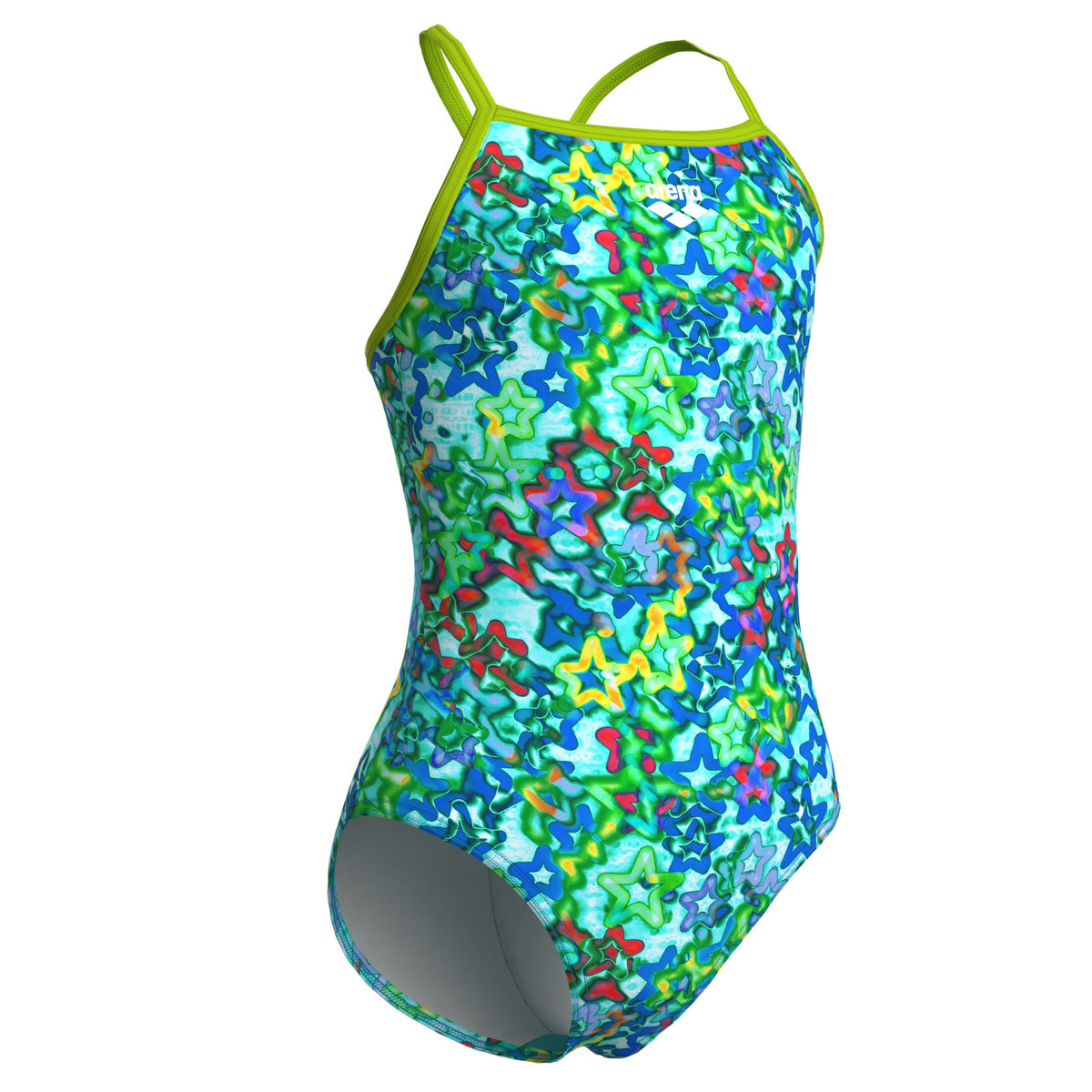 Arena Girls Stars Light Drop Blue Multi Arctic Lime