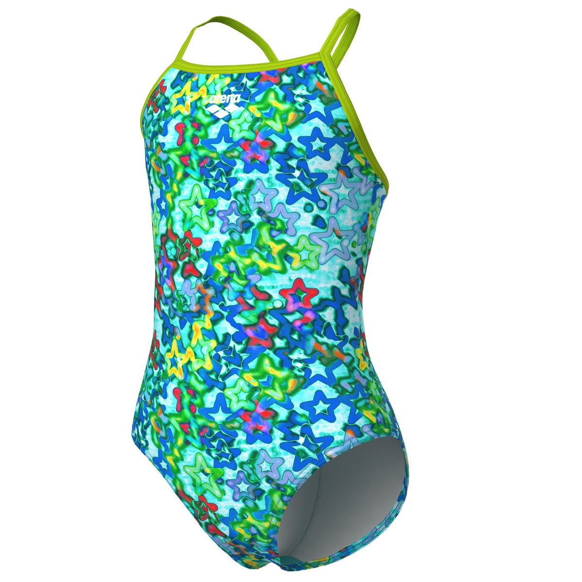 Arena Girls Stars Light Drop Blue Multi Arctic Lime