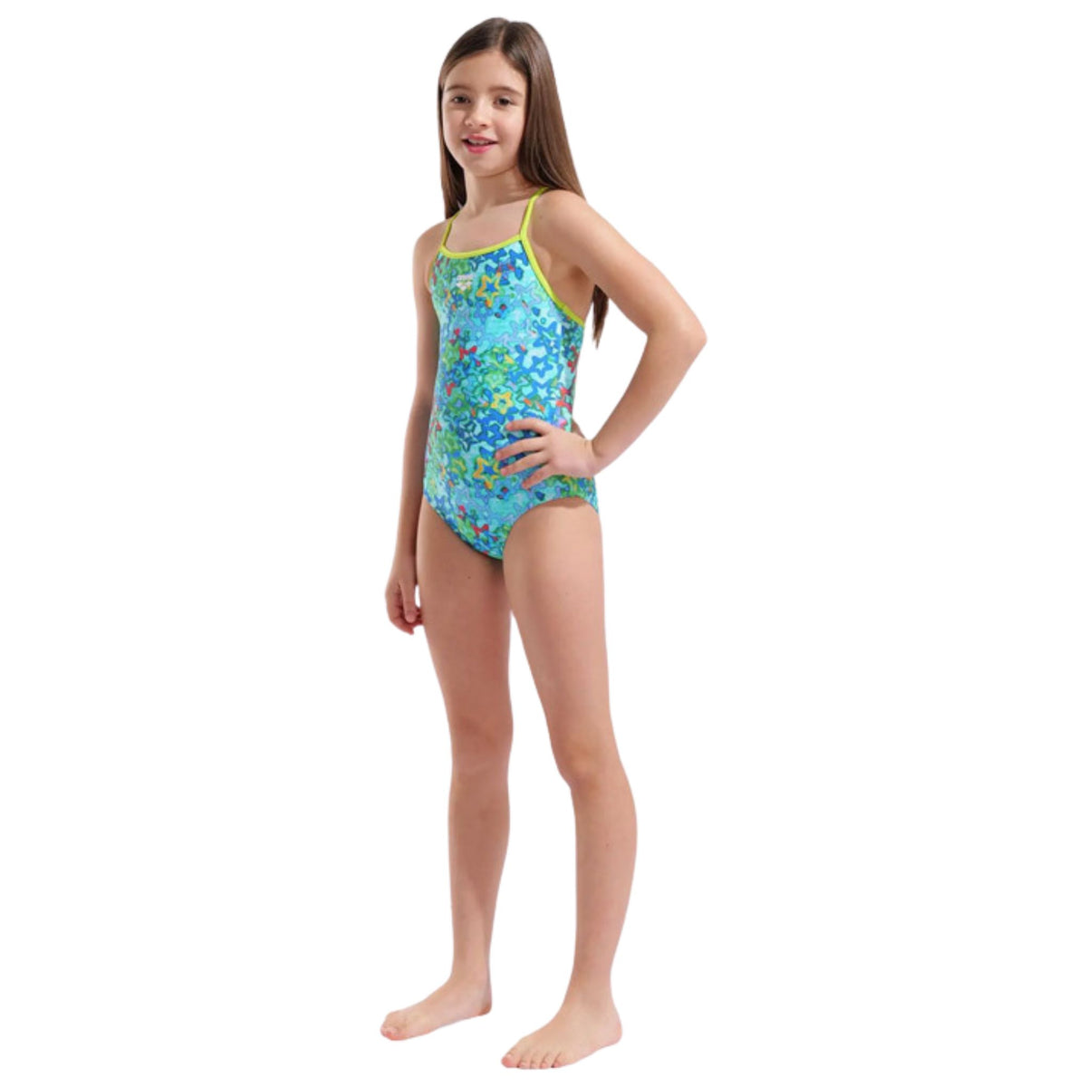 Arena Girls Stars Light Drop Blue Multi Arctic Lime