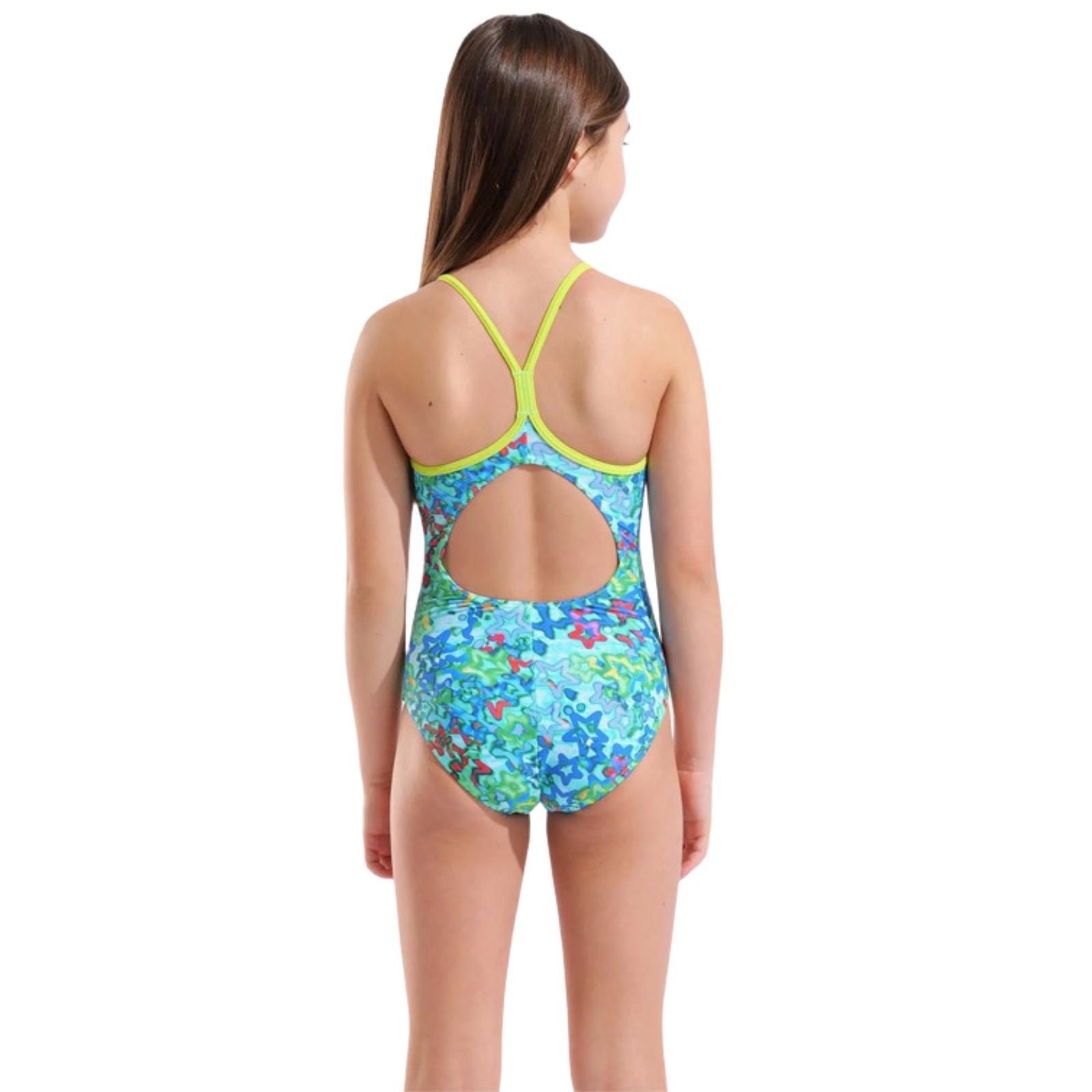 Arena Girls Stars Light Drop Blue Multi Arctic Lime