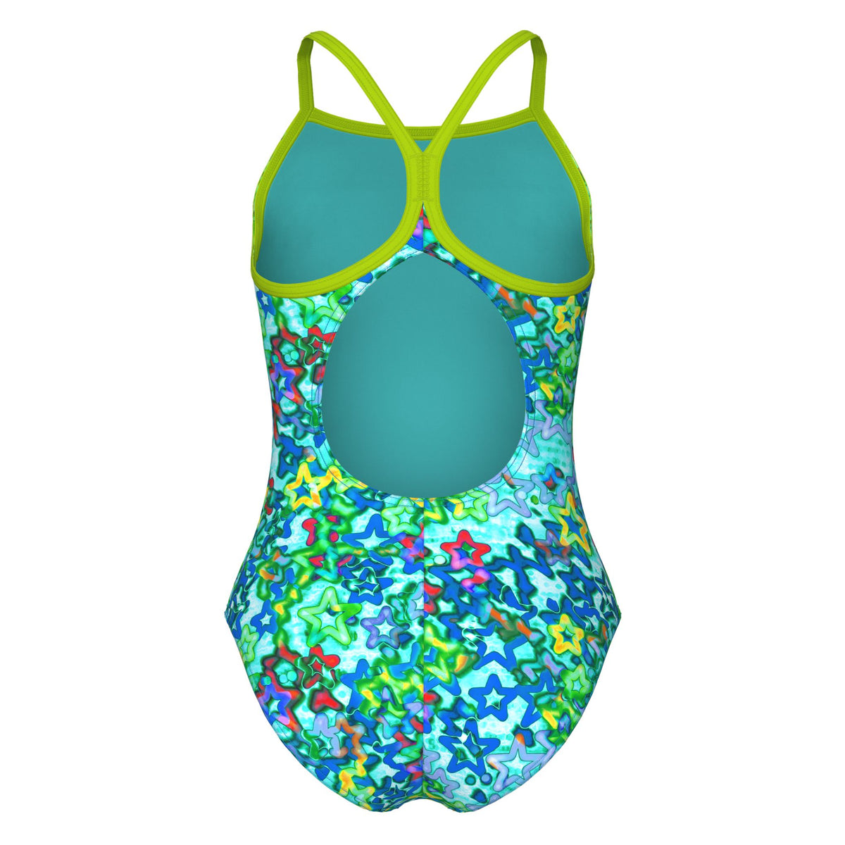 Arena Girls Stars Light Drop Blue Multi Arctic Lime
