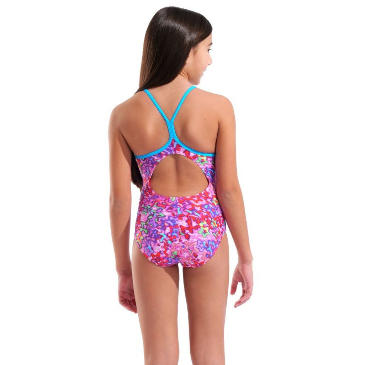 Arena Girls Stars Light Drop Pink Multi Turquoise