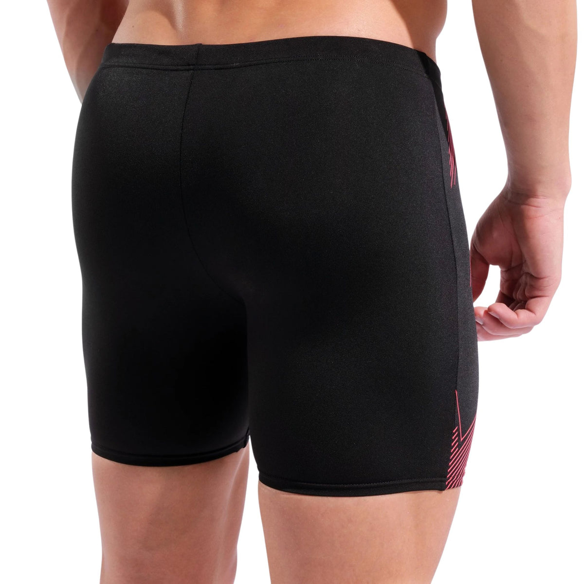 Arena Graphic Mid Jammer Black Bright Coral