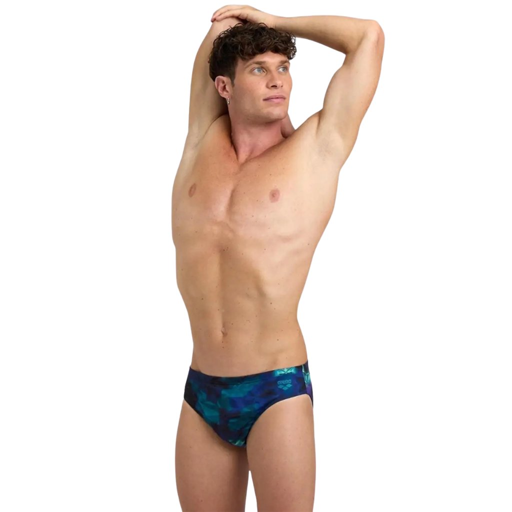 Arena Men&#39;s Hero Camo Swim Brief Green Lake