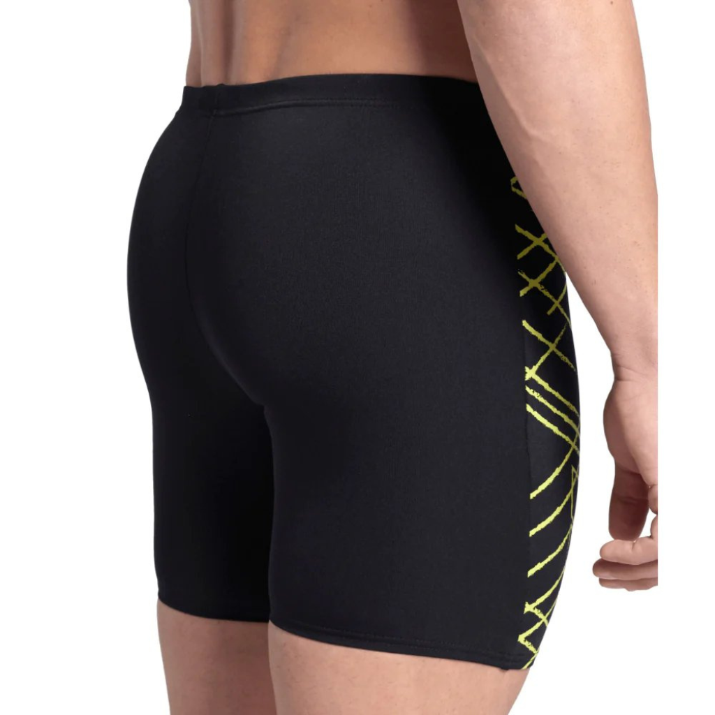 Arena Mid Jammer Straight Lines - Black/ Soft Green