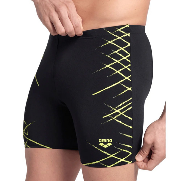 Arena Mid Jammer Straight Lines - Black/ Soft Green