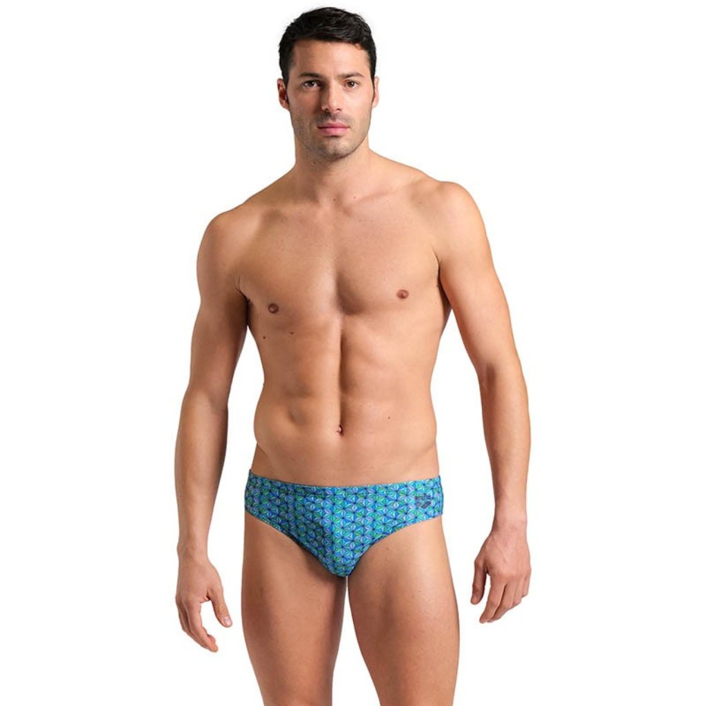 Arena Men&#39;s Starfish Swim Brief - Turquoise Multi