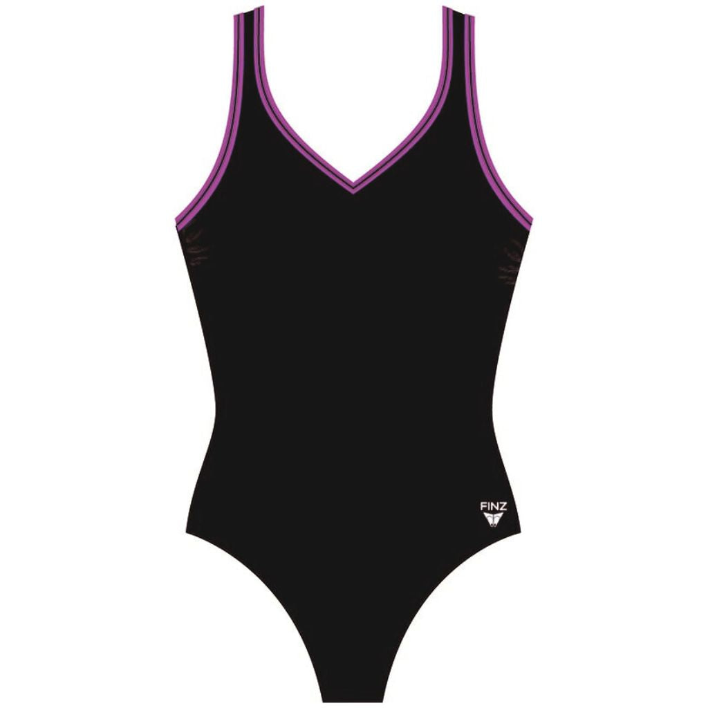 Finz V Neck V Back Black Raspberry