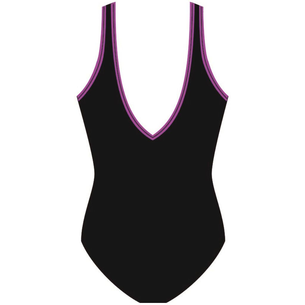 Finz V Neck V Back Black Raspberry