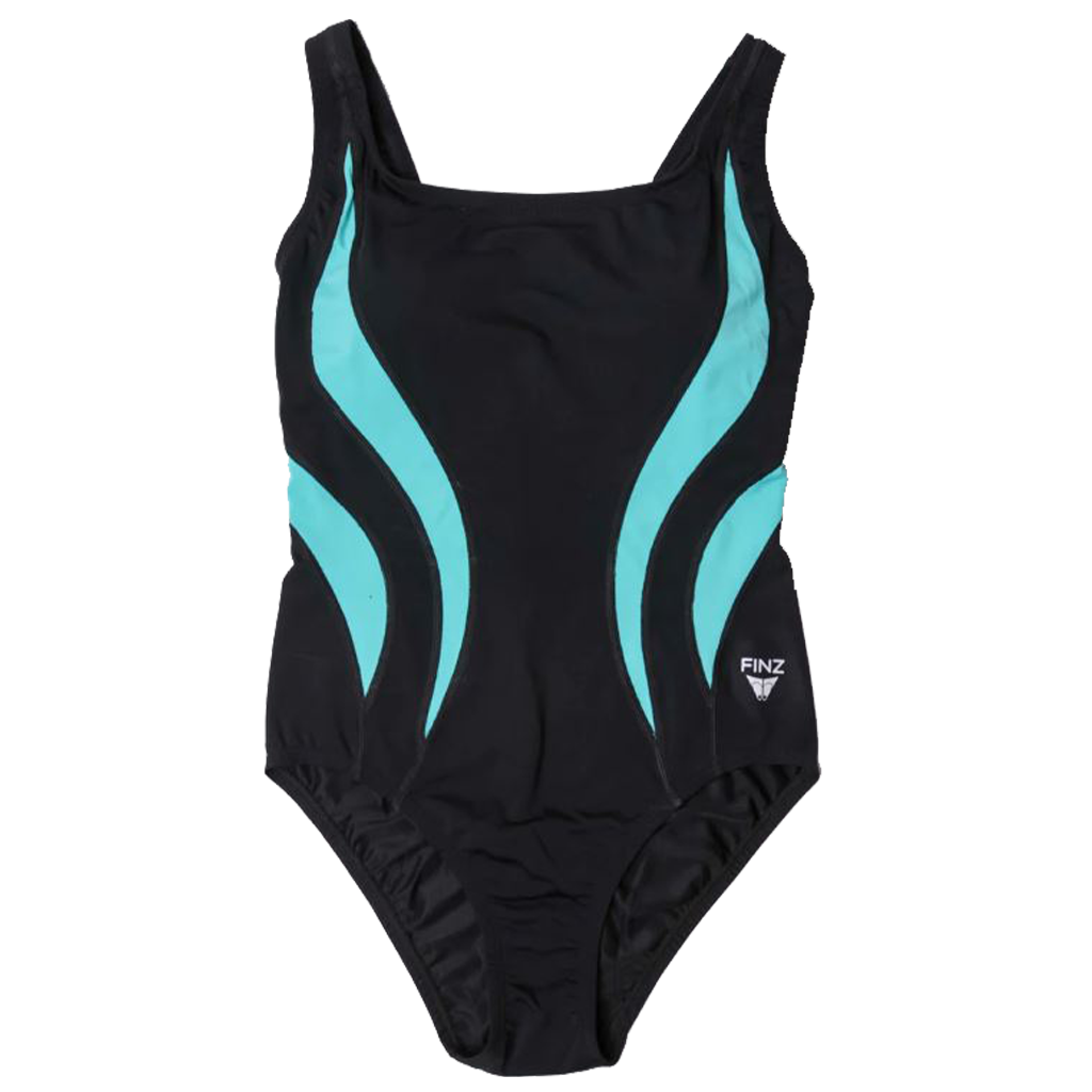 Finz Womens Lightning Splice Black Aqua