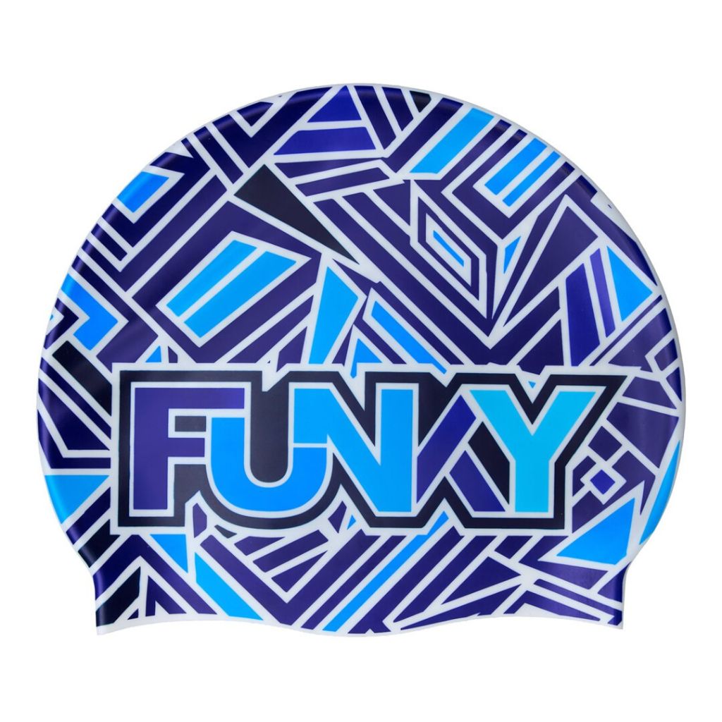 Funky Trunks Silicone Swim Cap Blue Bits