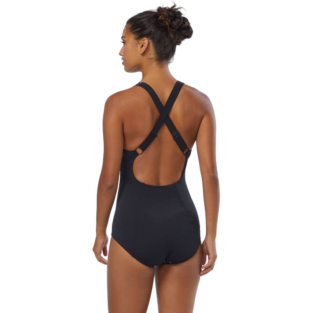 Gabar Cross Back Black Multi Plus Size