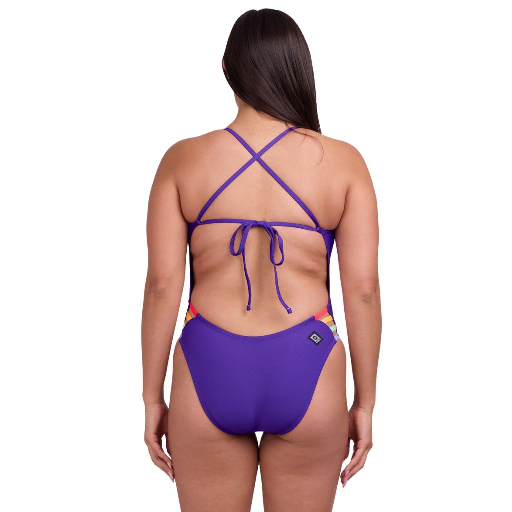 Jolyn Women's Gavin 2 Swimsuit Onesie Purple with Contrast
