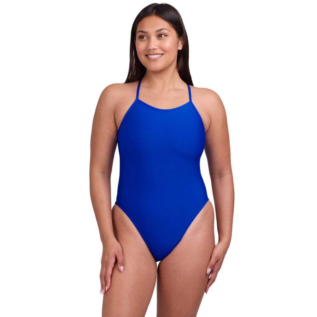 Jolyn Women&#39;s Julian 2 Swimsuit Training Onepiece Blue with Contrast