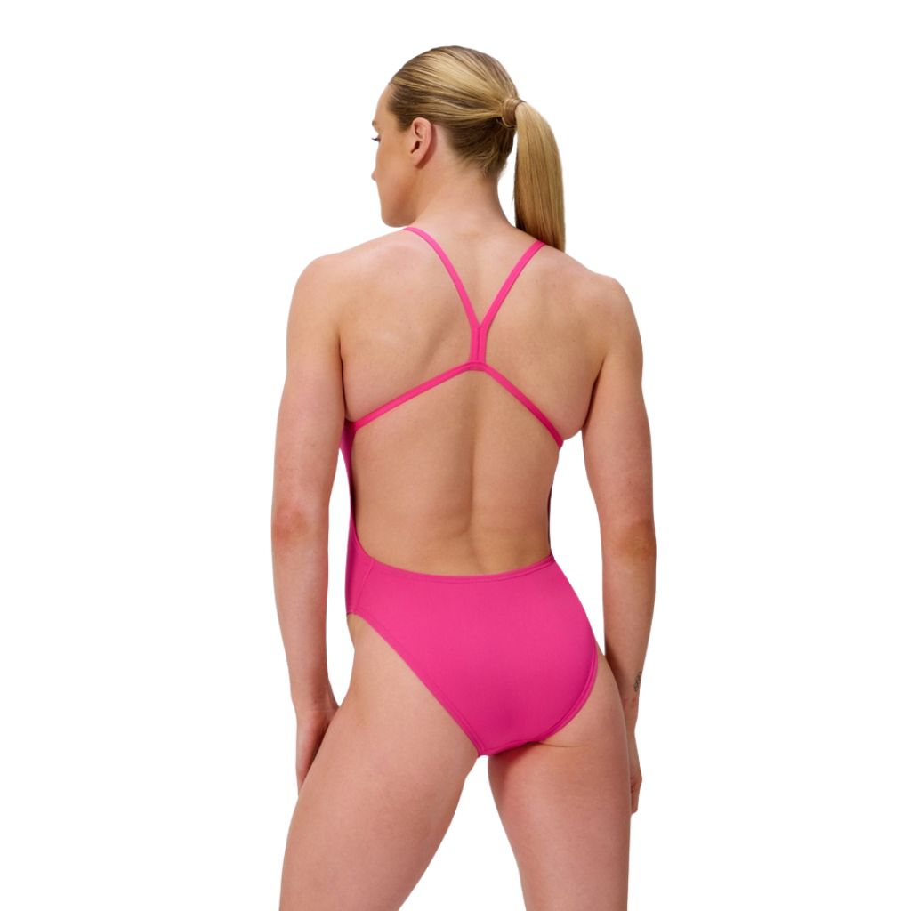 Speedo Solid V Back Flare Pink
