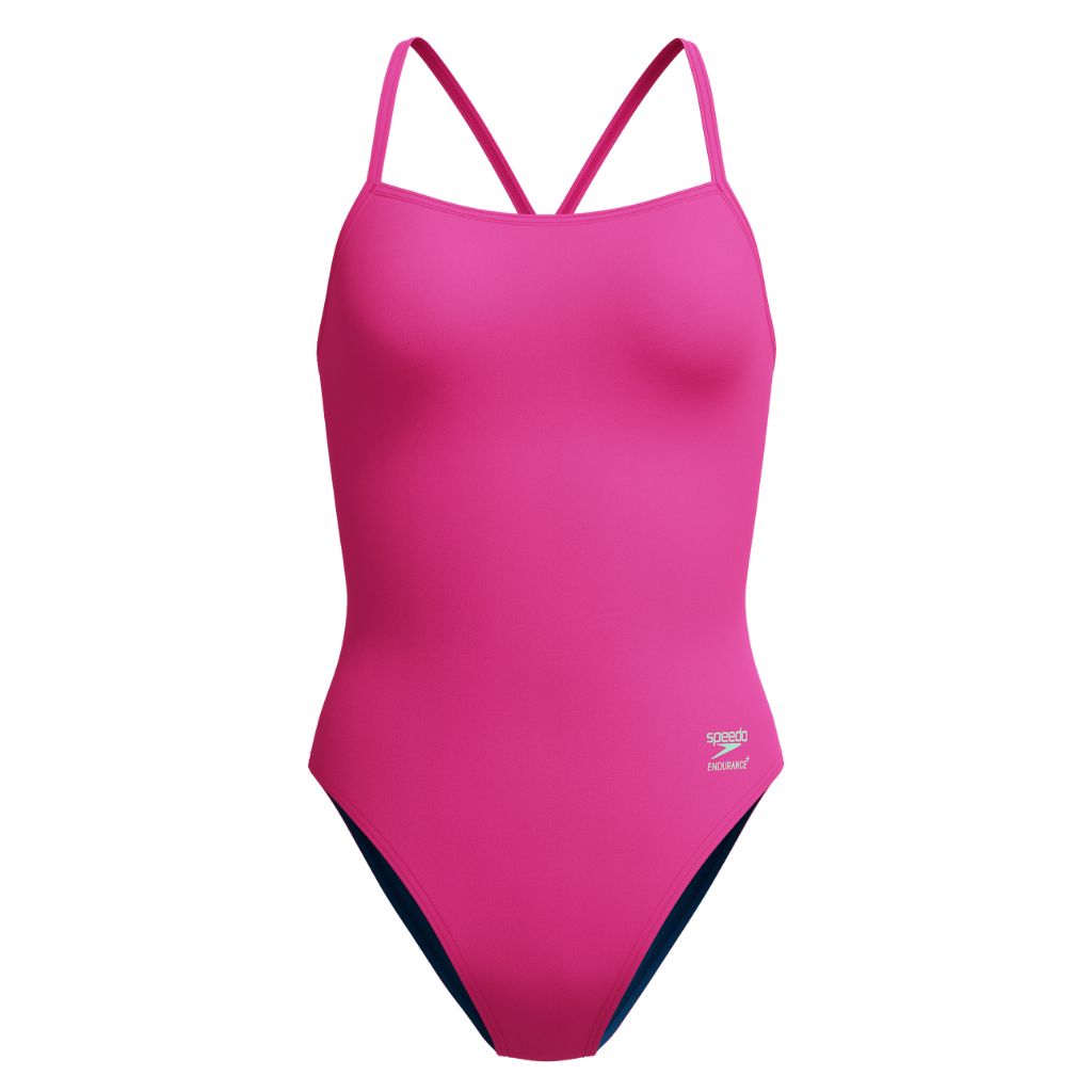Speedo Solid V Back Flare Pink