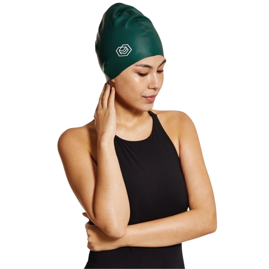 Soul Cap Green Silicone Extra Long Hair Swim Cap 