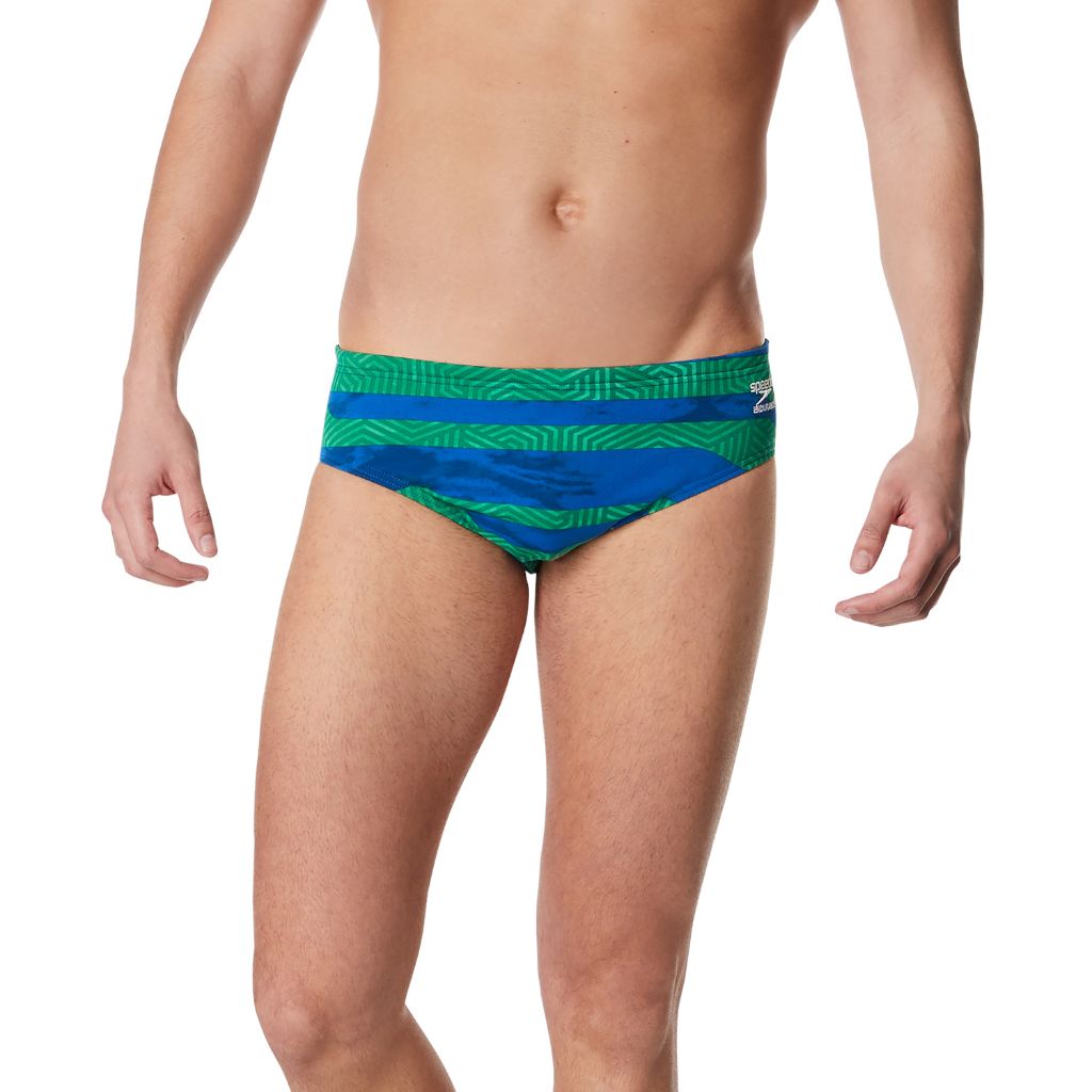 Speedo Contort Stripes Brief Blue Green