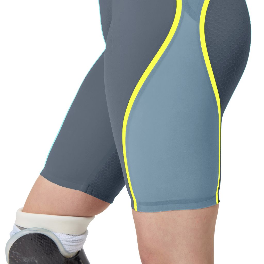 Speedo Fastskin LZR Pure Intent 2.0 Closed Back Grey Lead Acadia Blue Hyper Yellow