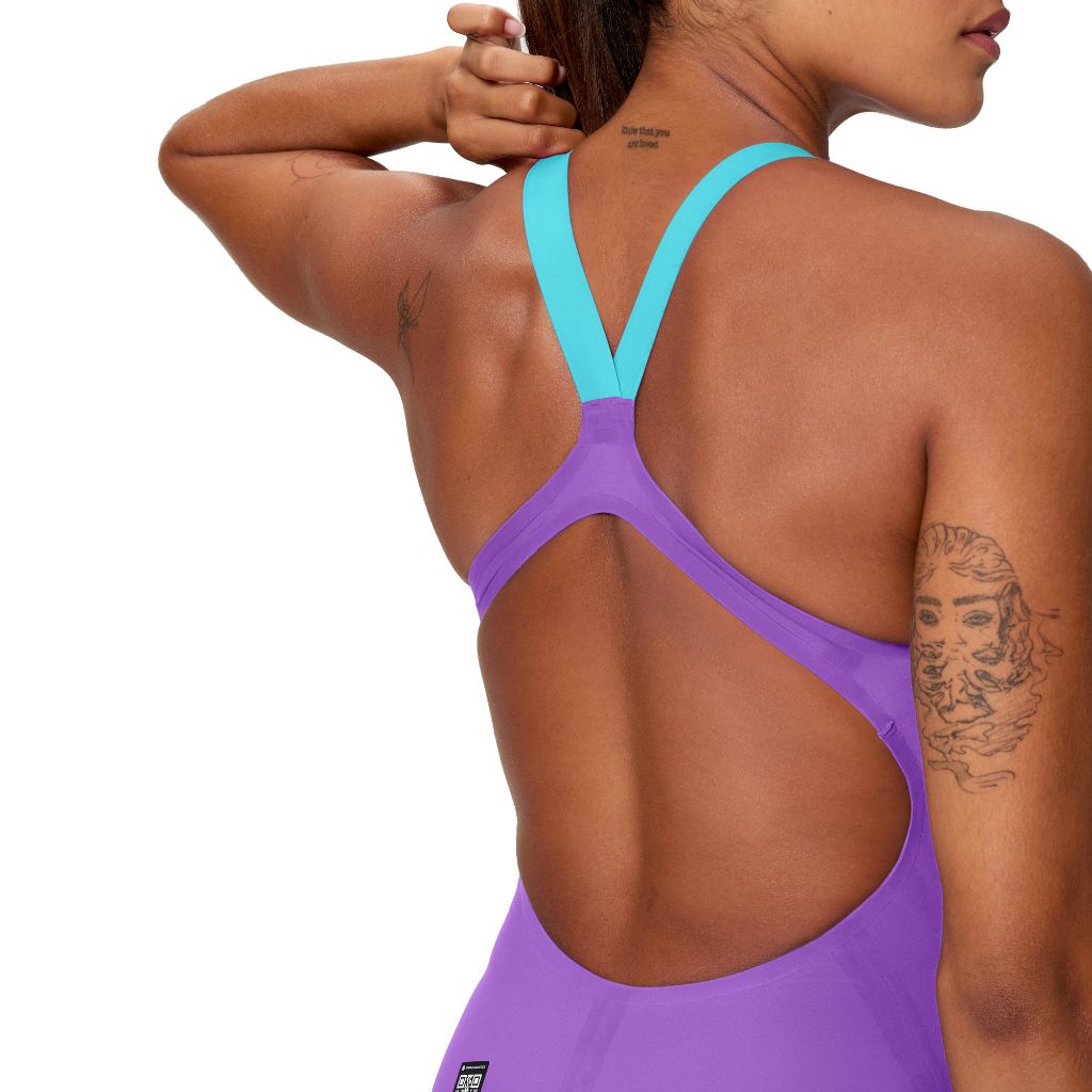 Speedo Fastskin LZR Pure Valor 2.0 Open Back Galaxy Grape Mayan Blue