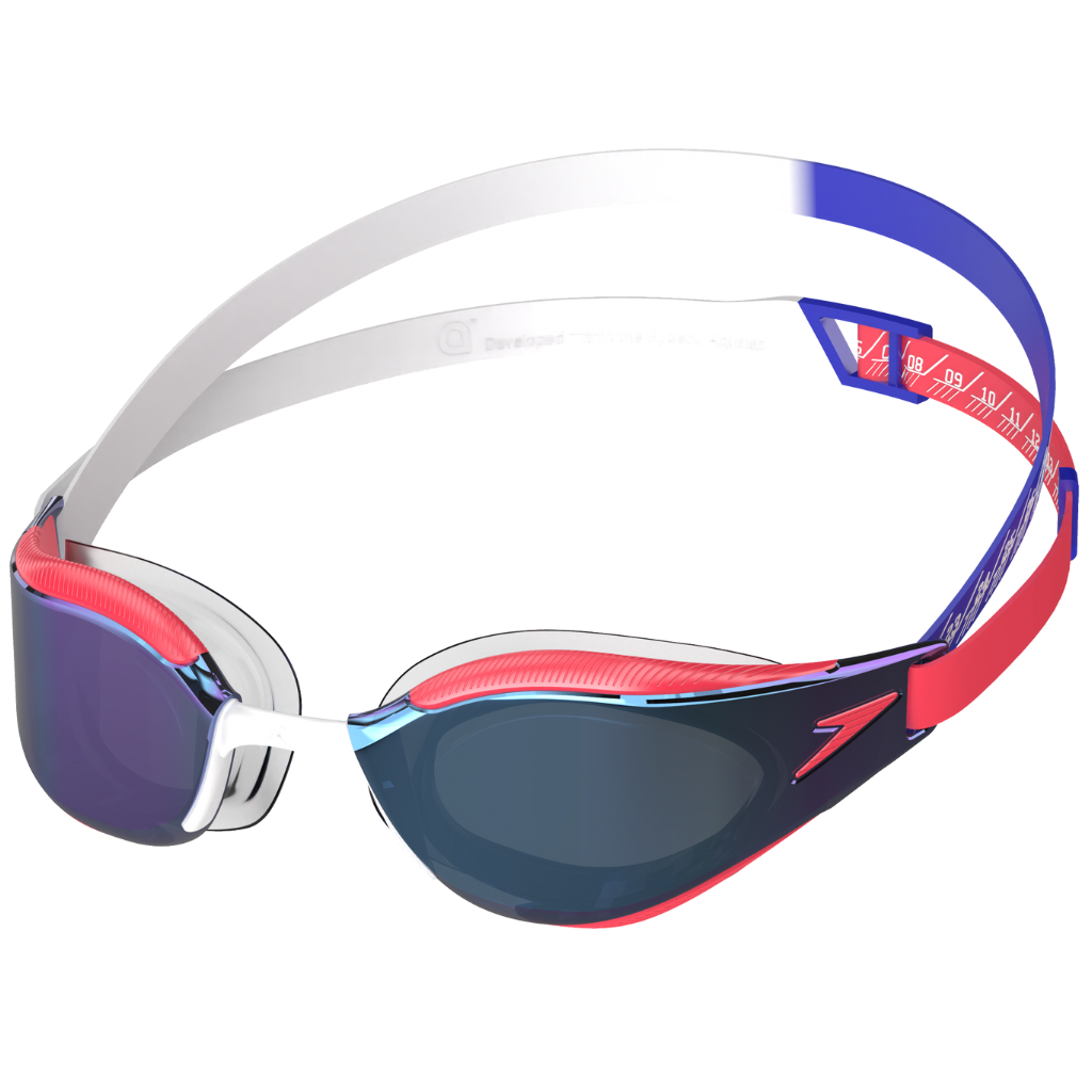 Speedo Hyper Elite Goggle Red White Blue