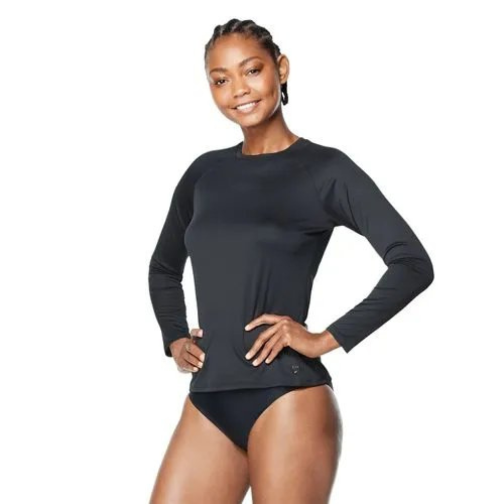 Speedo Long Sleeve Swim Tee - Black