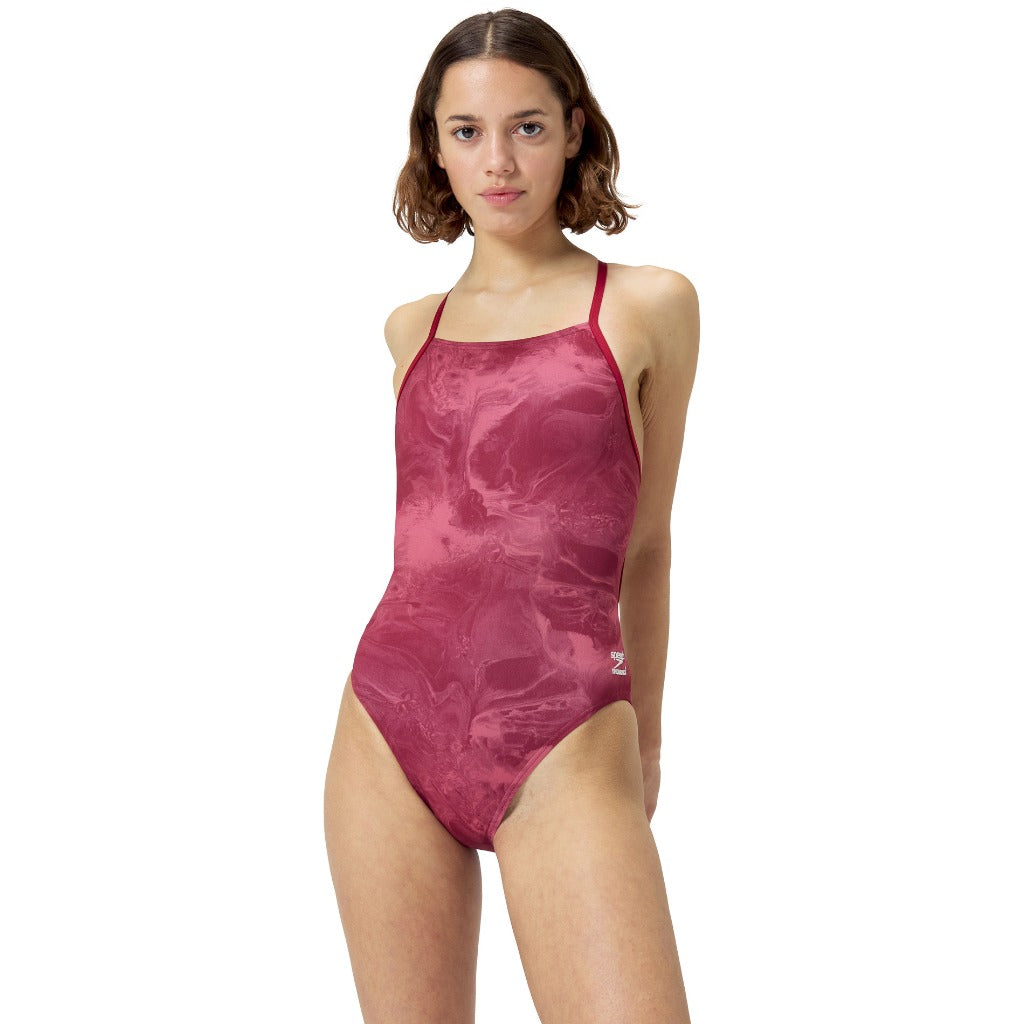 Speedo Lunar Storm Crossback Maroon