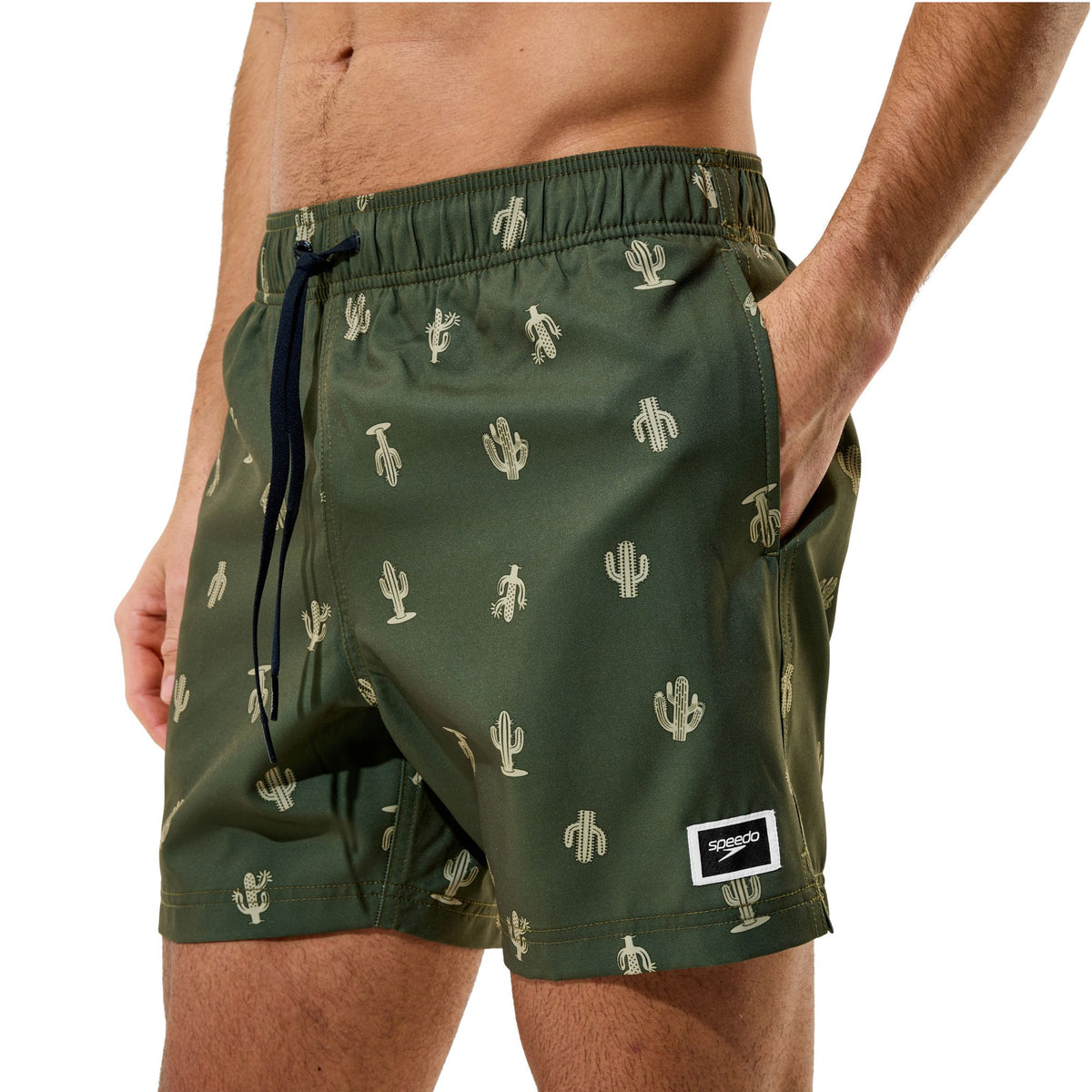 Speedo Print Redondo Edge Swim Short Deep Olive
