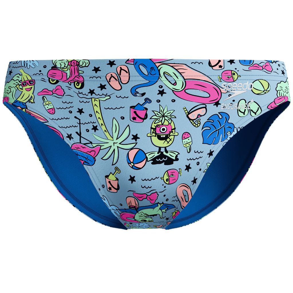 Speedo Printed Brief Electric Luau Arcadia Blue