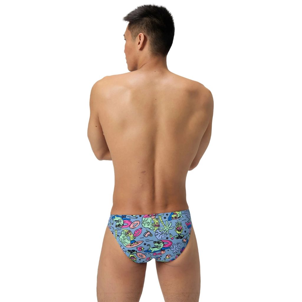 Speedo Printed Brief Electric Luau Arcadia Blue