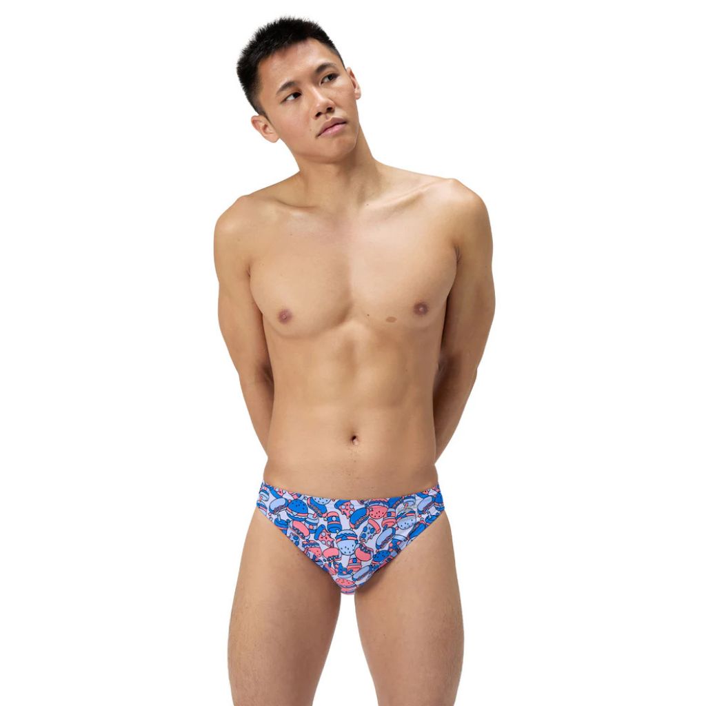 Speedo Printed Brief Fast Lane Feast Lagoon Blue