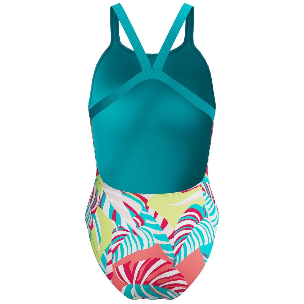 Speedo Printed Leaderback Fronds Turquoise Gem