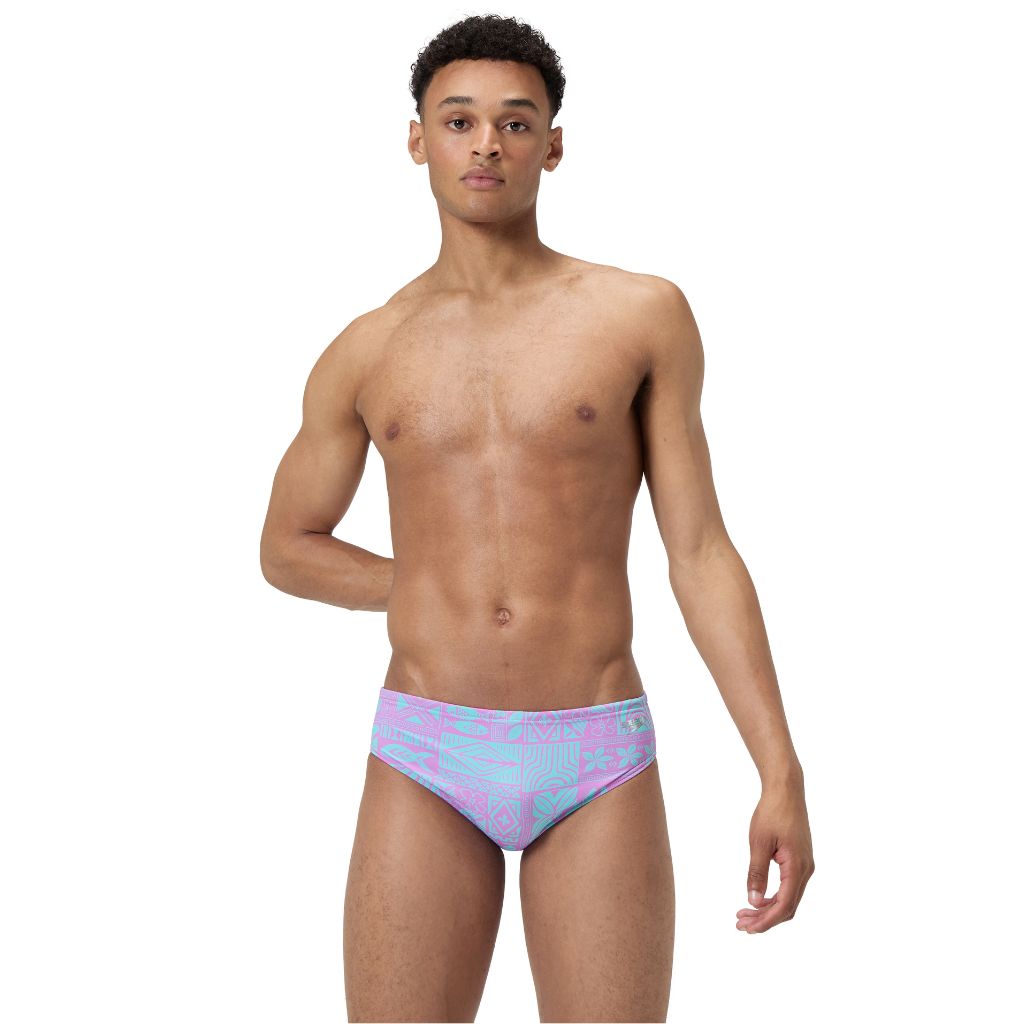 Speedo Printed One Brief Fun Kapa Blocks Neon Violet