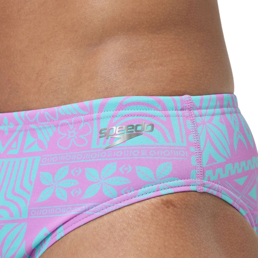 Speedo Printed One Brief Fun Kapa Blocks Neon Violet