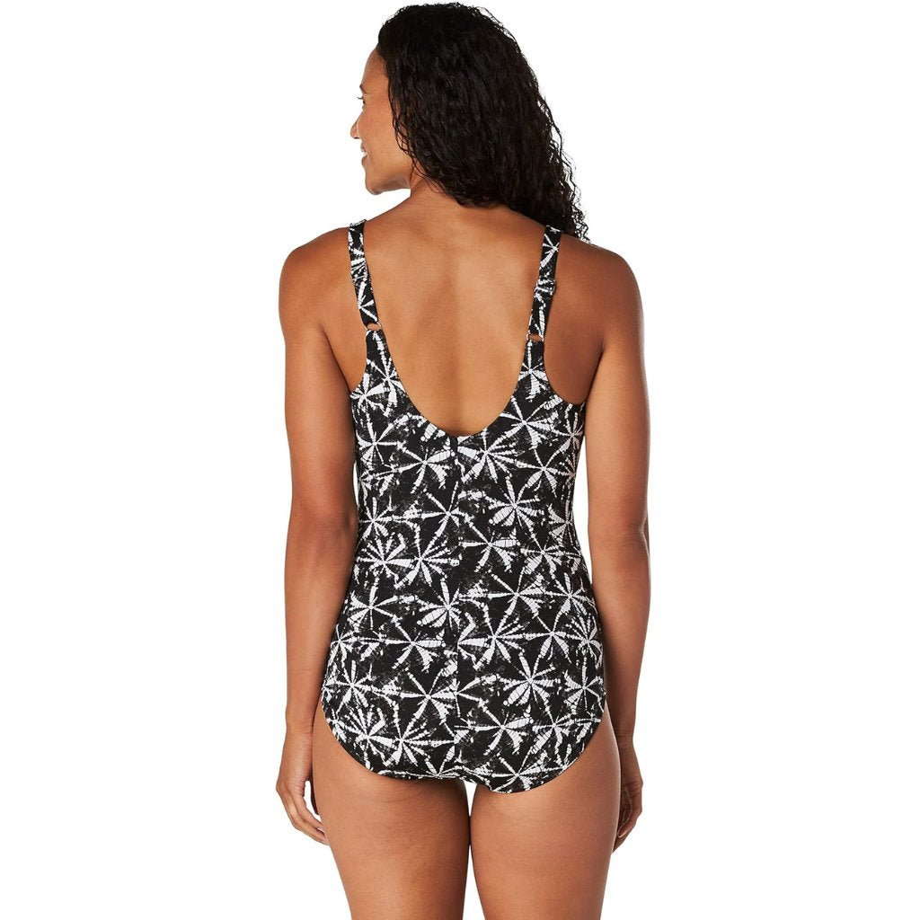 Speedo Printed Sweetheart One Piece - Black