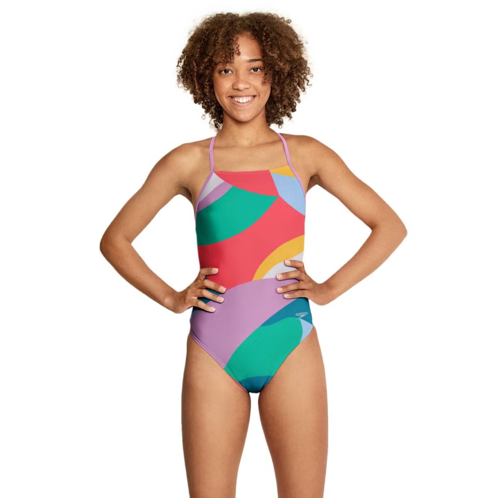 Speedo Printed T Back Block Geo