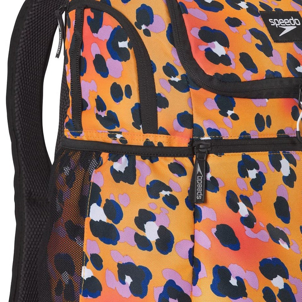 Speedo Printed Teamster Backpack - Cheetah Orange Pop