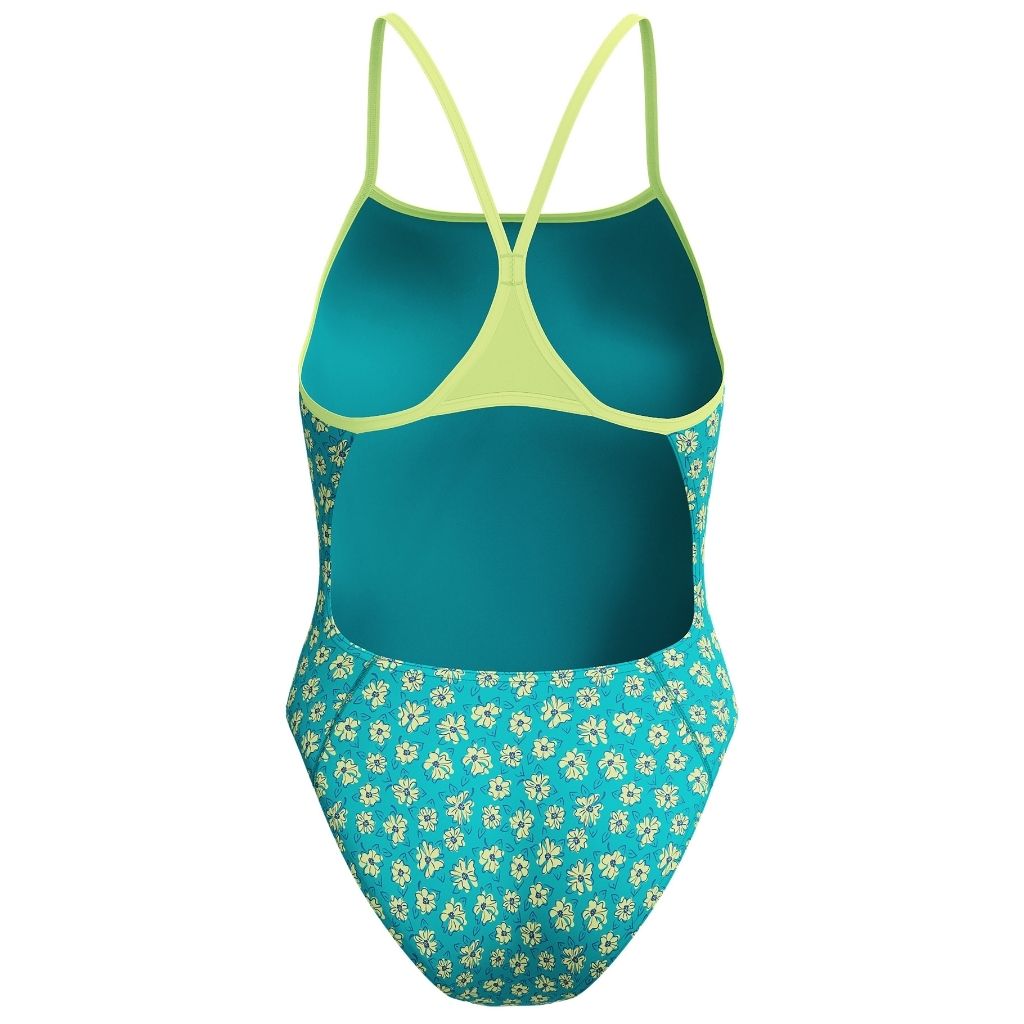 Speedo Printed Turnback Bloom Burst Turquoise Gem