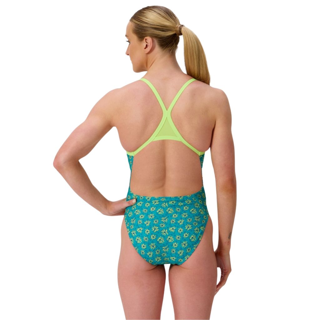 Speedo Printed Turnback Bloom Burst Turquoise Gem
