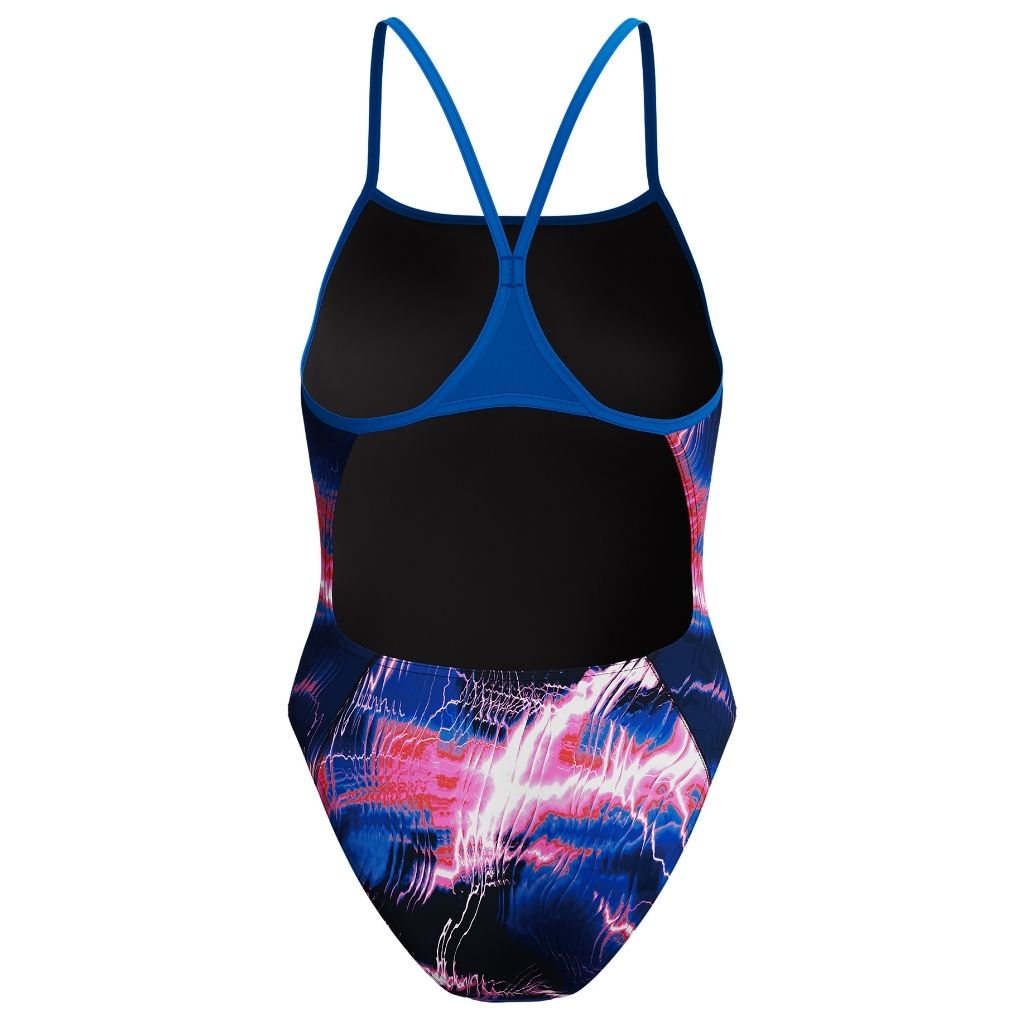 Speedo Printed Turnback Electro Static Lagoon Blue