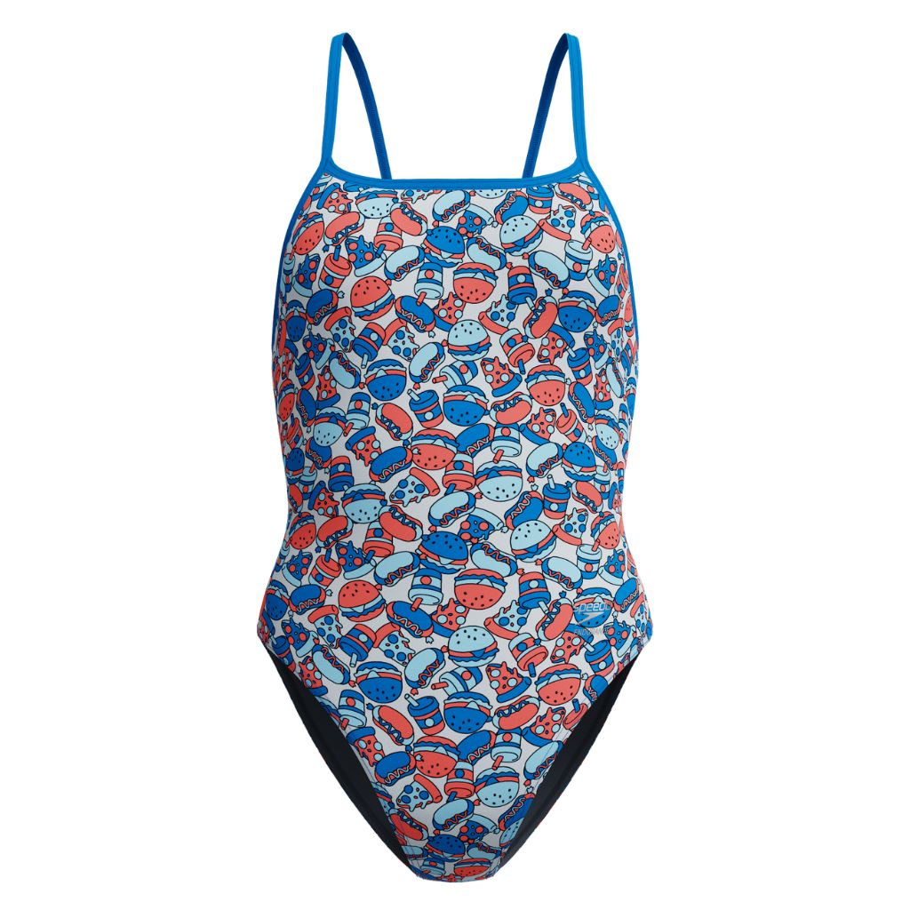 Speedo Printed Web Back Fast Lane Feast