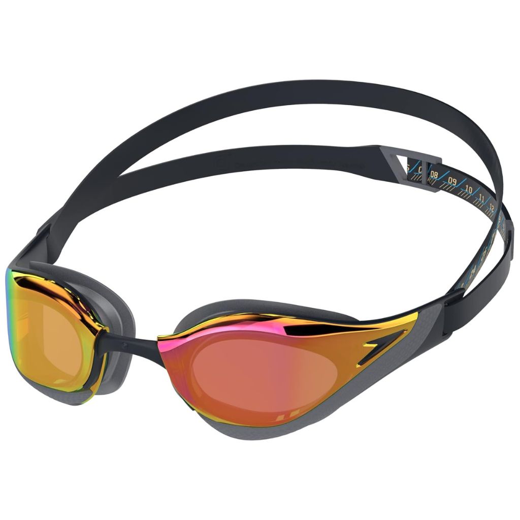 Speedo Fastskin Pure Focus Mirrored Black Cool Grey Ruby