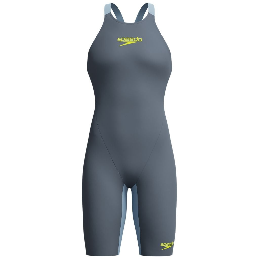 Speedo LZR Pure Valor 2.0 Closed Back Grey Lead Acadia Blue