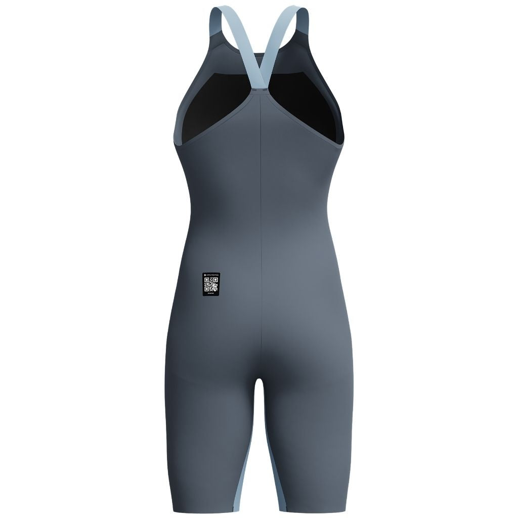 Speedo LZR Pure Valor 2.0 Closed Back Grey Lead Acadia Blue