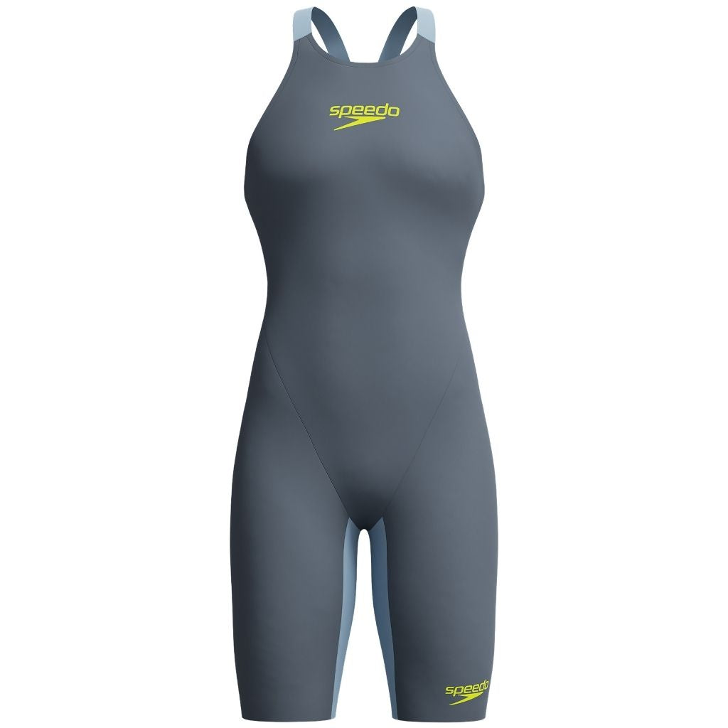 Speedo LZR Pure Valor 2.0 Open Back Grey Lead Acadia Blue
